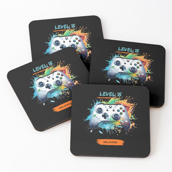 Item preview, Level 15 Unlocked X Box Inspired Video Game Controller - Colourful Splash Art designed and sold by T1337.