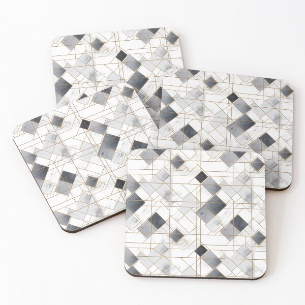 Item preview, Monochrome Elegance: Gold-Framed Geometric Marble designed and sold by adilazeem930.