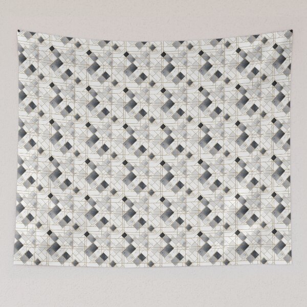 Item preview, Monochrome Elegance: Gold-Framed Geometric Marble designed and sold by adilazeem930.