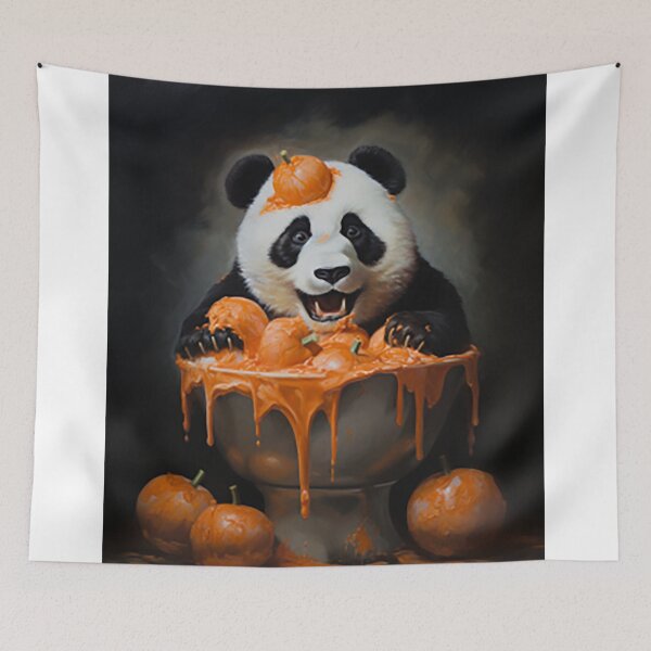 Item preview, panda eating pumpkins designed and sold by jerbiz.