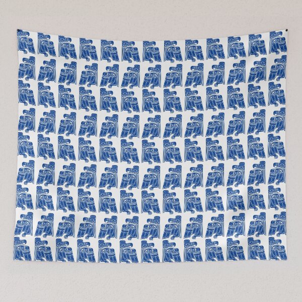 Item preview, THUNDERBIRD HAIDA PATTERN. BLUE ON WHITE. designed and sold by 5hertz.