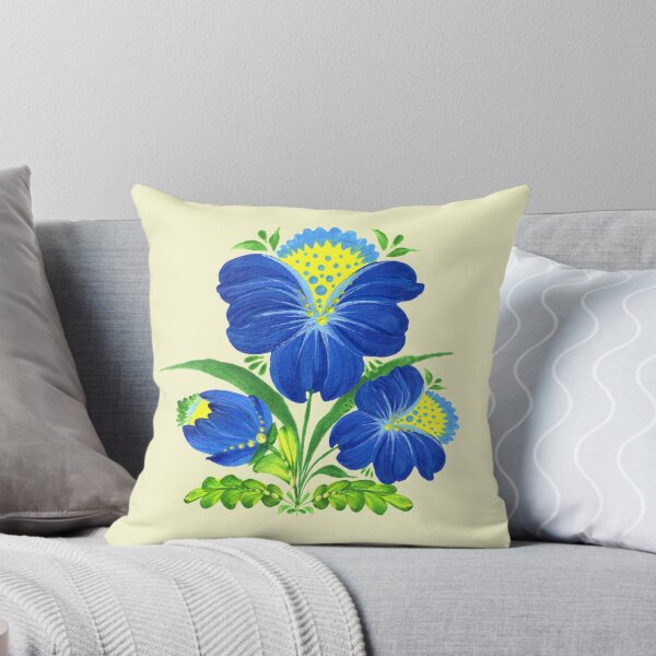 Item preview, Blue-yellow flowers Love Ukraine Petrykivka art Ukrainian independence designed and sold by Sunflower-7.