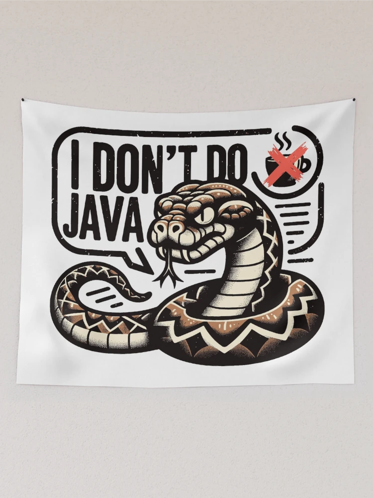 Thumbnail 2 of 3, Tapestry, Python I Dont Do Java designed and sold by ElLocoMus.