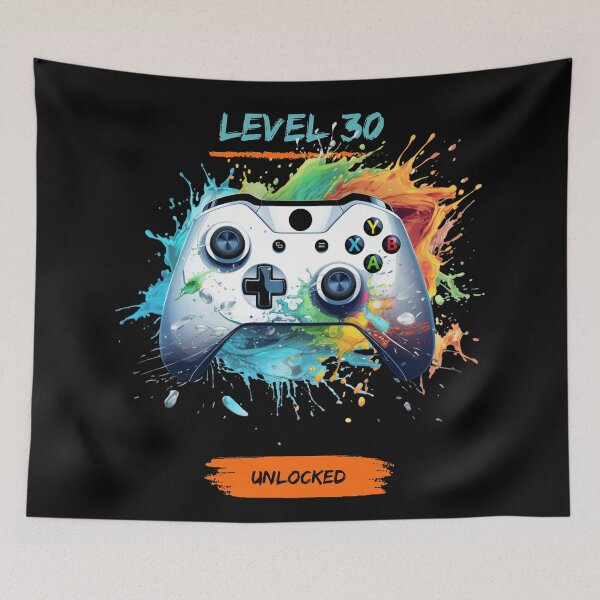 Item preview, Level 30 Unlocked X Box Inspired Video Game Controller - Colourful Splash Art designed and sold by T1337.