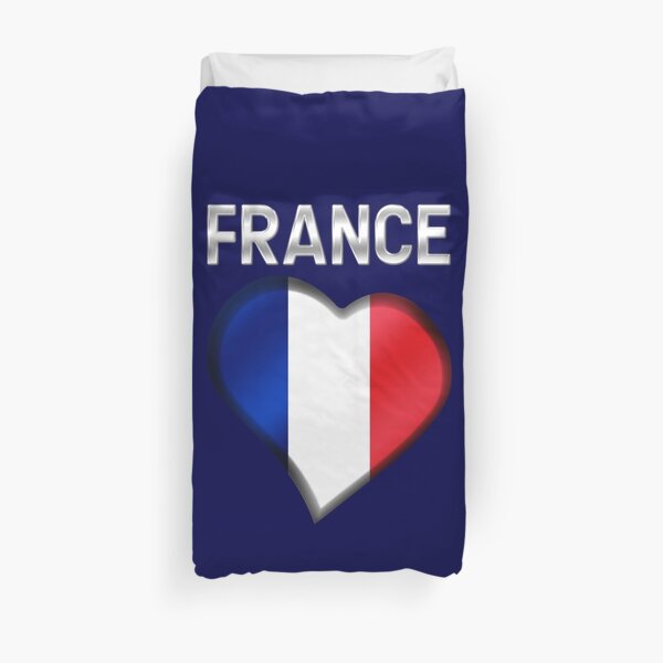 Housse De Couette Drapeau Francais France Coeur Par Graphix Redbubble