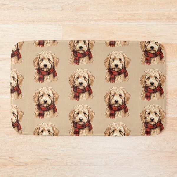 Item preview, Goldendoodle Christmas Plaid Watercolor designed and sold by rafaeltto.