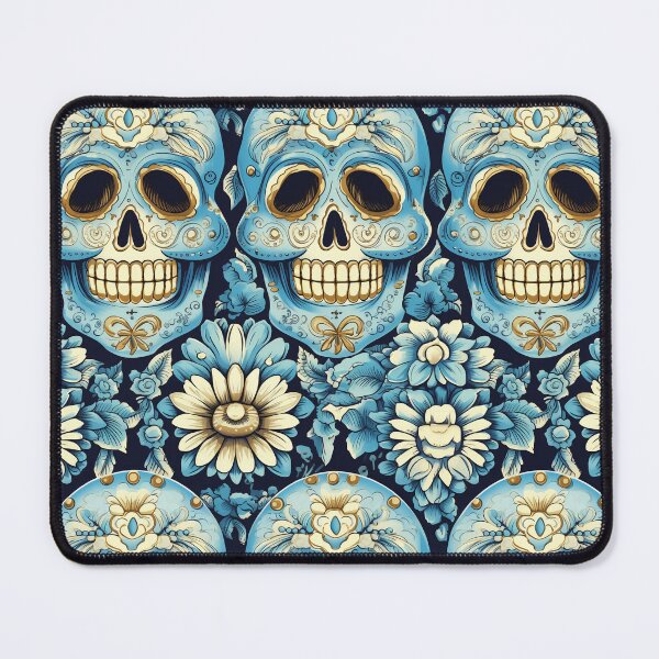 Item preview, Baby-Blue Ceramic Skull Rows designed and sold by Oubliette Studios.