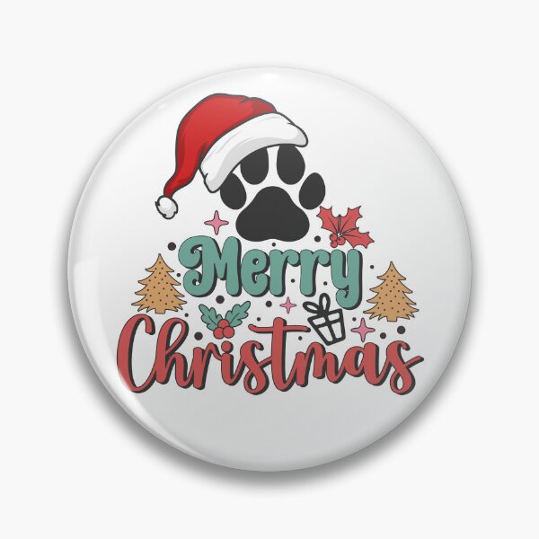 Item preview, Dog Paw Merry Christmas Xmas Winter Holiday Gift designed and sold by DGMoodDesign.