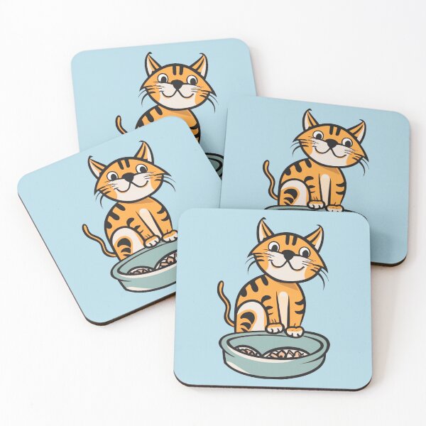 Item preview, cute and smiley black cat sitting in its cat litter box designed and sold by The  Knick Knack Nook.
