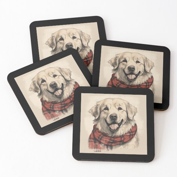 Artikelvorschau, Great Pyrenees Christmas Plaid Watercolor entworfen und verkauft von rafaeltto.