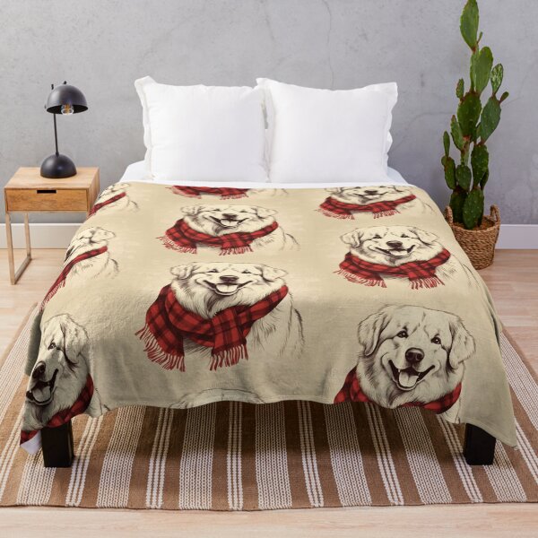 Artikelvorschau, Great Pyrenees Christmas Plaid Watercolor entworfen und verkauft von rafaeltto.