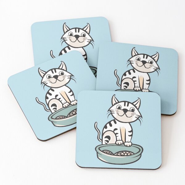 Item preview, cute and smiley black cat sitting in its cat litter box designed and sold by The  Knick Knack Nook.