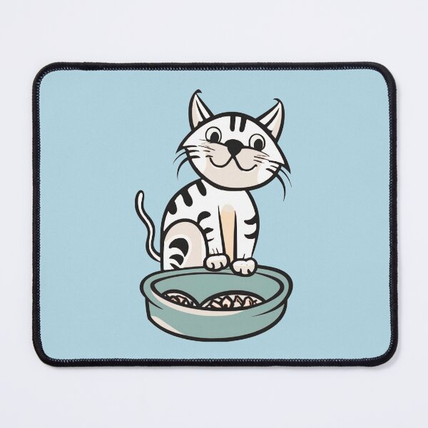 Item preview, cute and smiley black cat sitting in its cat litter box designed and sold by The Knick Knack Nook.