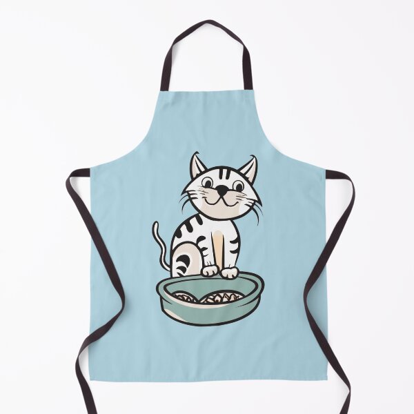 Item preview, cute and smiley black cat sitting in its cat litter box designed and sold by The Knick Knack Nook.