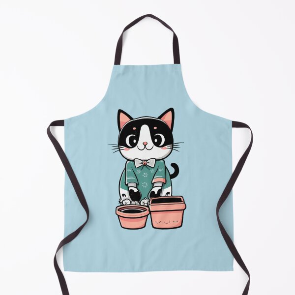 Item preview, cute and smiley black cat sitting in its cat litter box designed and sold by The Knick Knack Nook.
