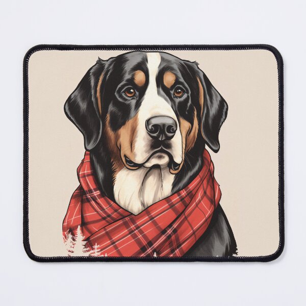 Item preview, Greater Swiss Mountain Christmas Plaid Watercolor designed and sold by rafaeltto.