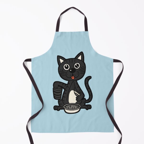 Item preview, cute and smiley black cat sitting in its cat litter box designed and sold by The Knick Knack Nook.