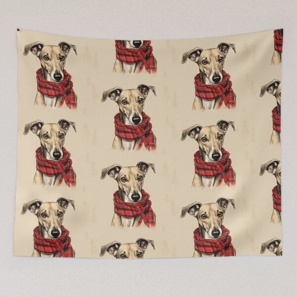 Artikelvorschau, Greyhound Christmas Plaid Watercolor entworfen und verkauft von rafaeltto.