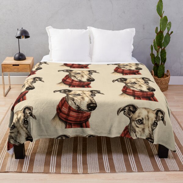 Artikelvorschau, Greyhound Christmas Plaid Watercolor entworfen und verkauft von rafaeltto.