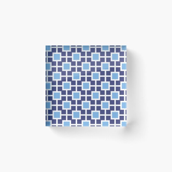 Item preview, Hollywood Regency Geometric Trellis Pattern 517 Blue designed and sold by tonymagnerart.