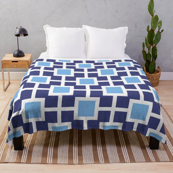 Item preview, Hollywood Regency Geometric Trellis Pattern 517 Blue designed and sold by tonymagnerart.