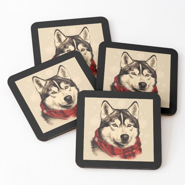 Item preview, Husky Christmas Plaid Watercolor designed and sold by rafaeltto.