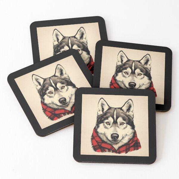 Item preview, Husky Christmas Plaid Watercolor designed and sold by rafaeltto.
