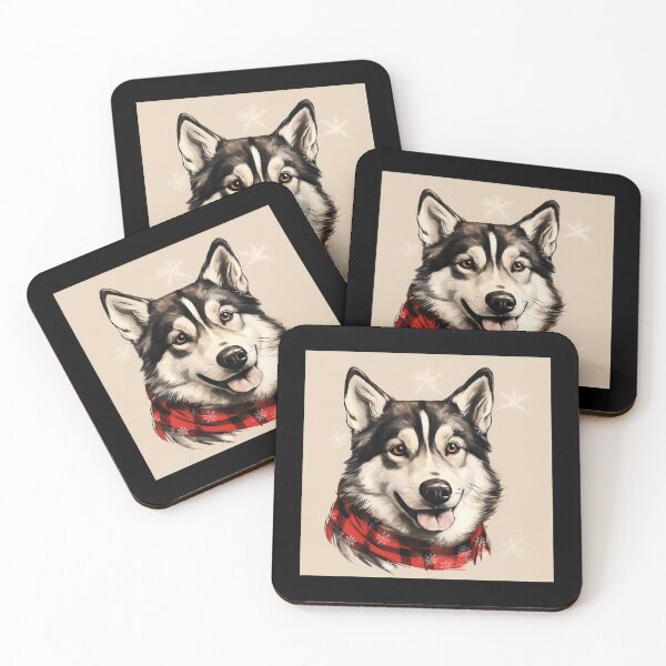 Item preview, Husky Christmas Plaid Watercolor designed and sold by rafaeltto.