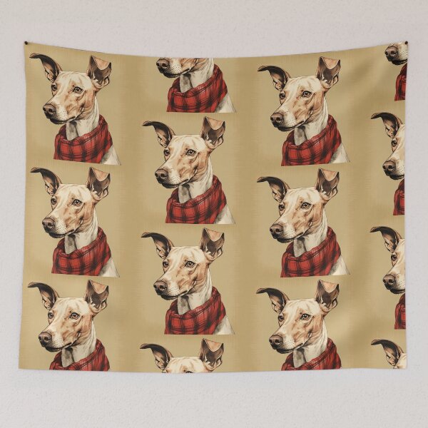 Item preview, Ibizan Hound Christmas Plaid Watercolor designed and sold by rafaeltto.