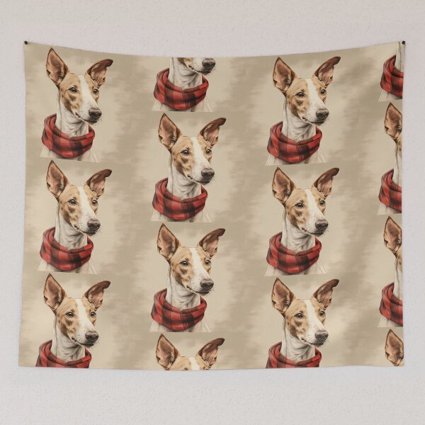 Item preview, Ibizan Hound Christmas Plaid Watercolor designed and sold by rafaeltto.