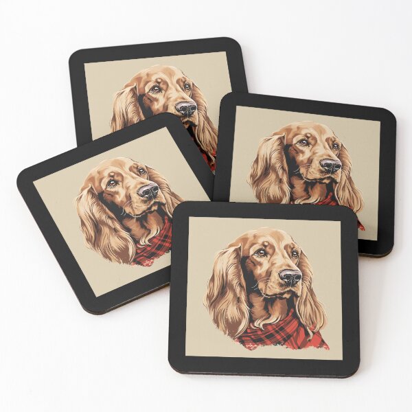 Artikelvorschau, Irish Setter Christmas Plaid Watercolor entworfen und verkauft von rafaeltto.