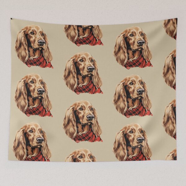 Item preview, Irish Setter Christmas Plaid Watercolor designed and sold by rafaeltto.