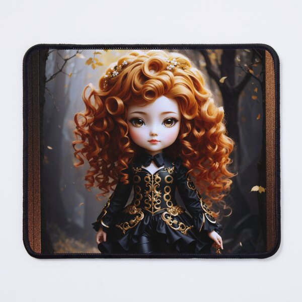 Item preview, Golden Age Redhead Chibi Girl Walking In Forest AI Concept Art by Xzendor7 designed and sold by Xzendor7 Digital Art Creations.