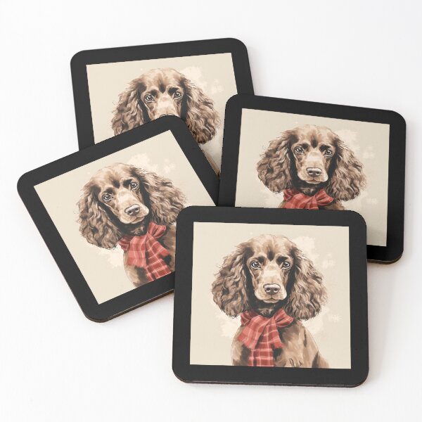 Artikelvorschau, Irish Water Spaniel Christmas Plaid Watercolor entworfen und verkauft von rafaeltto.