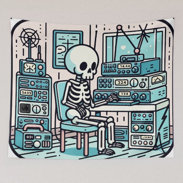 Item preview, Skeleton Amateur Radio Operator designed and sold by OniumEth.