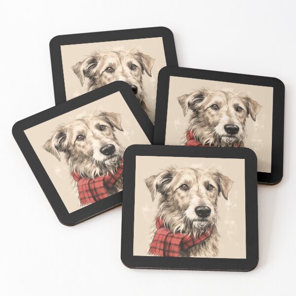 Item preview, Irish Wolfhound Christmas Plaid Watercolor designed and sold by rafaeltto.