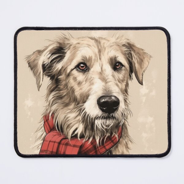 Item preview, Irish Wolfhound Christmas Plaid Watercolor designed and sold by rafaeltto.