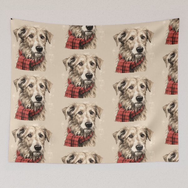 Item preview, Irish Wolfhound Christmas Plaid Watercolor designed and sold by rafaeltto.