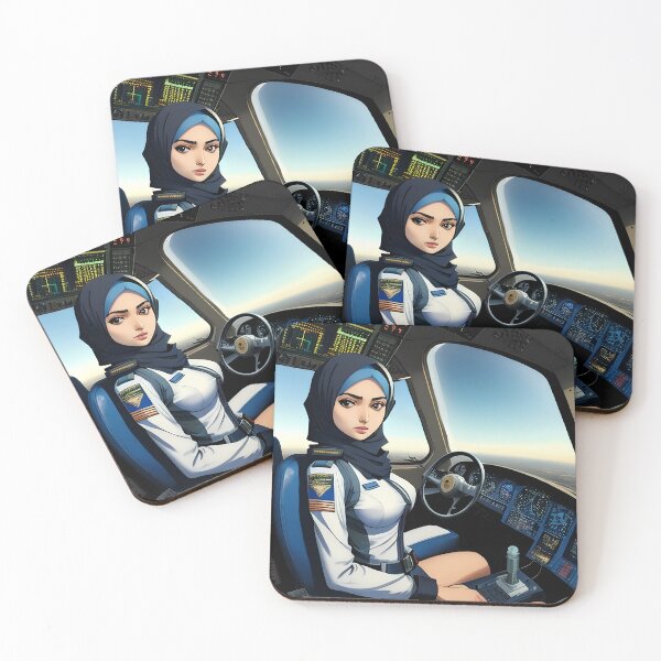 Item preview, Beautiful Airplane Pilot with Hijab designed and sold by AnimeAero.