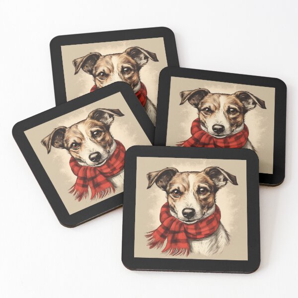 Item preview, Jack Russell Christmas Plaid Watercolor designed and sold by rafaeltto.