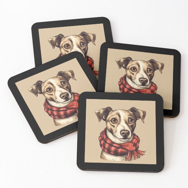 Item preview, Jack Russell Christmas Plaid Watercolor designed and sold by rafaeltto.