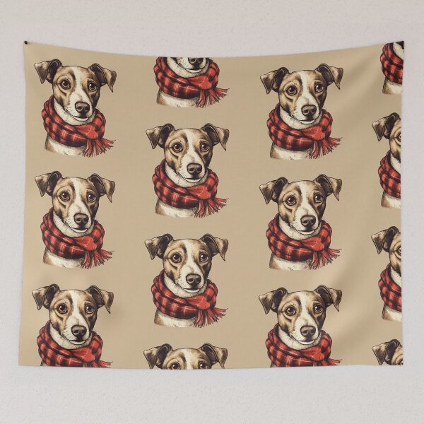 Item preview, Jack Russell Christmas Plaid Watercolor designed and sold by rafaeltto.