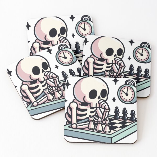 Item preview, Skeleton Playing Chess designed and sold by OniumEth.