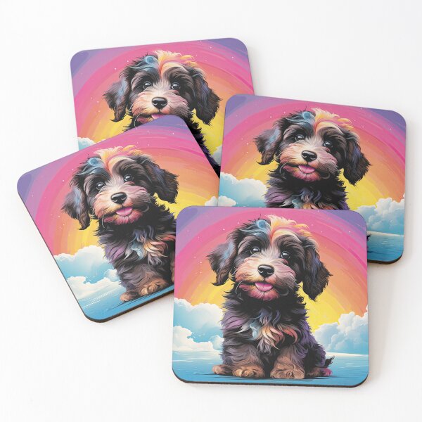 Item preview, Aussiedoodle Puppy Rainbow designed and sold by Verba-Vintage.