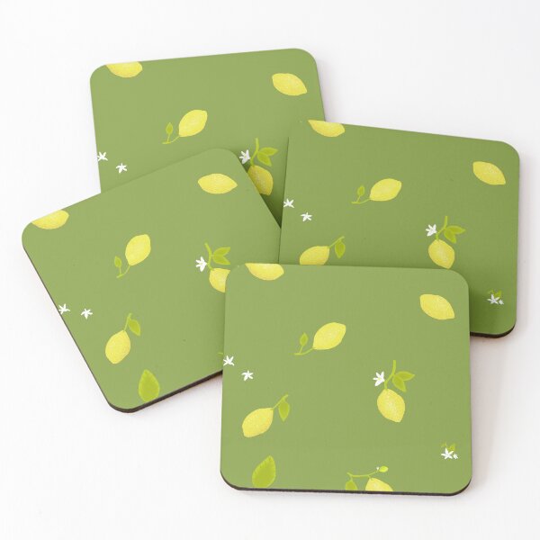 Item preview, Patrón de limones amarillos con dorso verde amarillo designed and sold by ClearAndHappy.