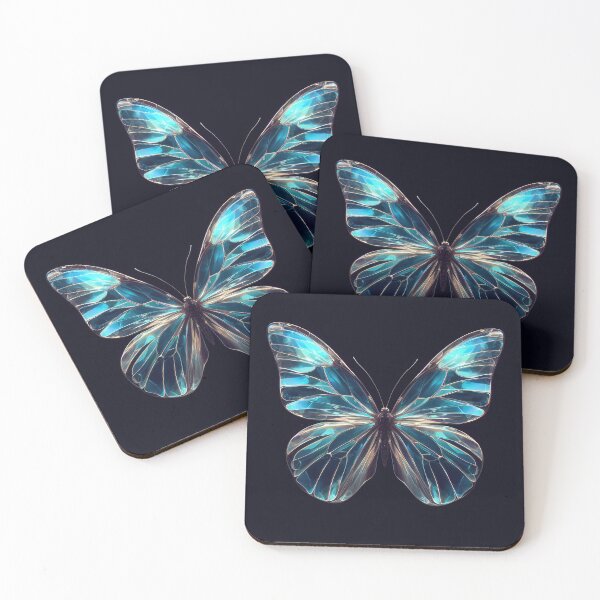 Artikelvorschau, Blauer Buntglasflügel-Schmetterling entworfen und verkauft von stylesynthesis.