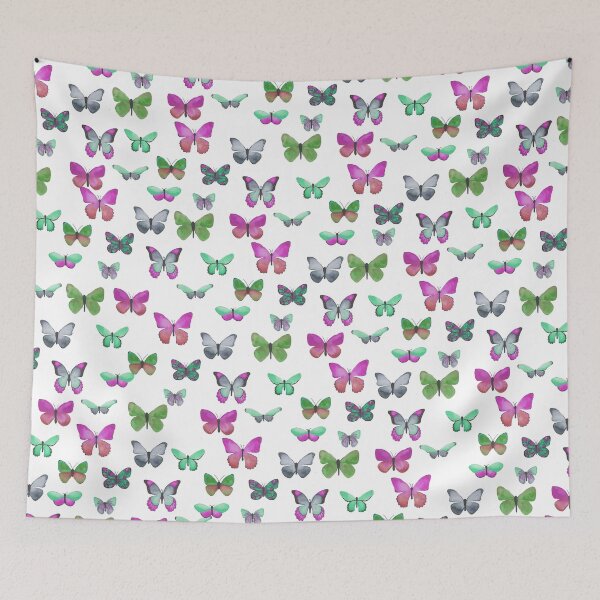 Item preview, Butterfly Pattern in blue, green & pink designed and sold by ECLECTICimprint.
