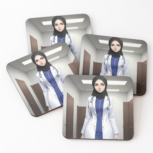 Item preview, Personaje de anime Hijabi Doctor. Hermosa mujer musulmana usando Hijab designed and sold by AnimeAero.