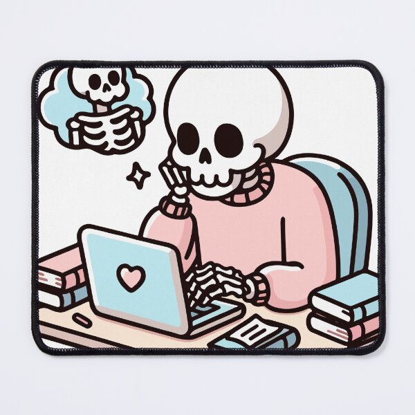 Item preview, Skeleton Studying on a Computer designed and sold by OniumEth.