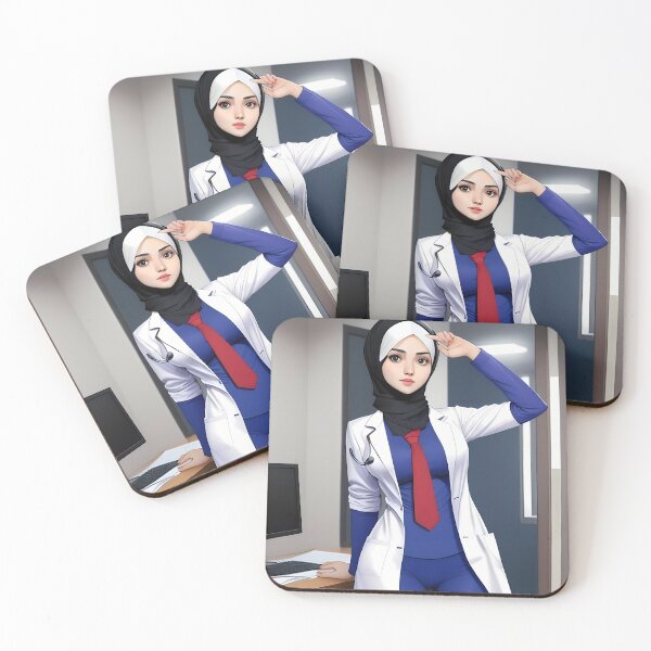 Item preview, Personaje de anime Hijabi Doctor. Hermosa mujer musulmana usando Hijab designed and sold by AnimeAero.